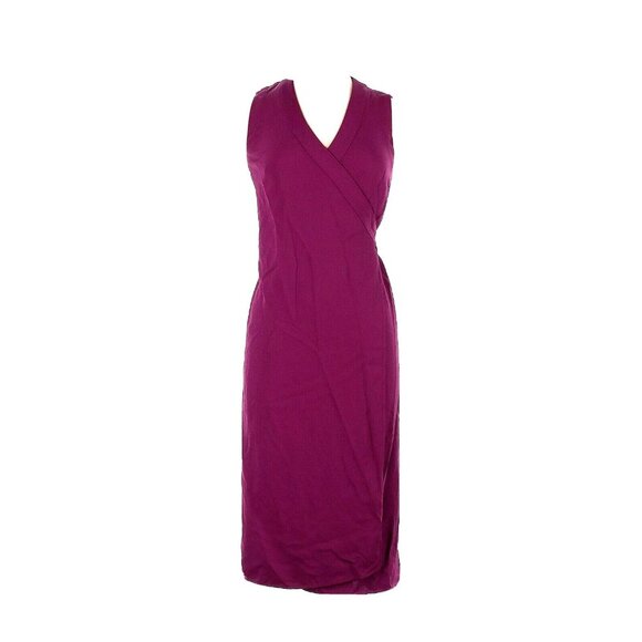 NWT Everlane Japanese GoWeave Sleeveless Wrap in Magenta Purple Midi Dress 16 - Picture 1 of 5